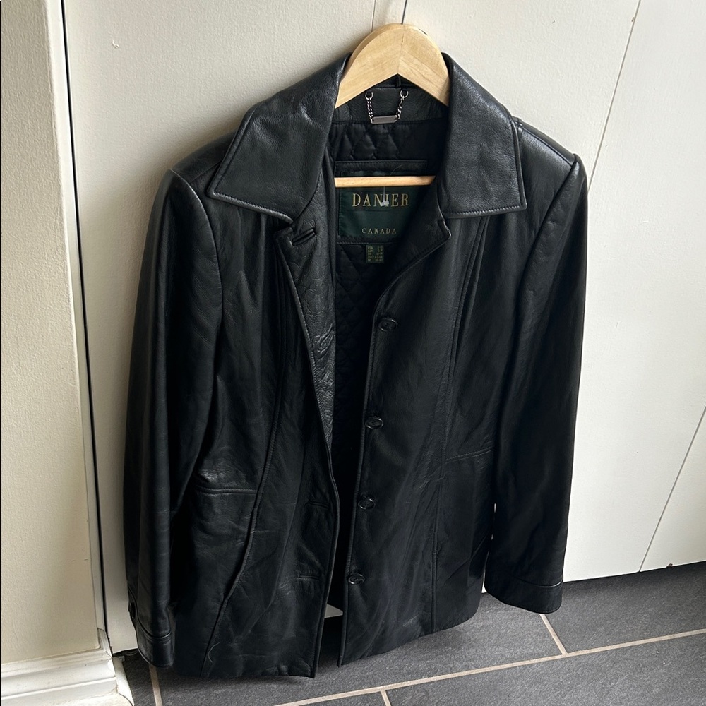 Danier Classic Black Leather Jacket